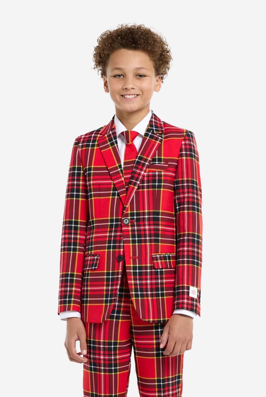 OppoSuits The Lumberjack Red Tartan Suit Teen Boys 12Y